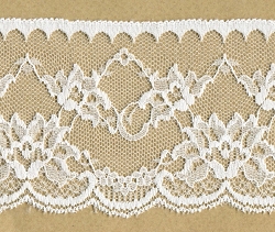 Flat 3.75"Economy Lace 10 Mtrs White - Click Image to Close